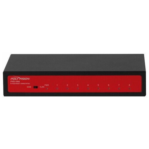 Polyvision PND-08M 8-портовый 100-мегабитный неуправляемый коммутатор 2900₽