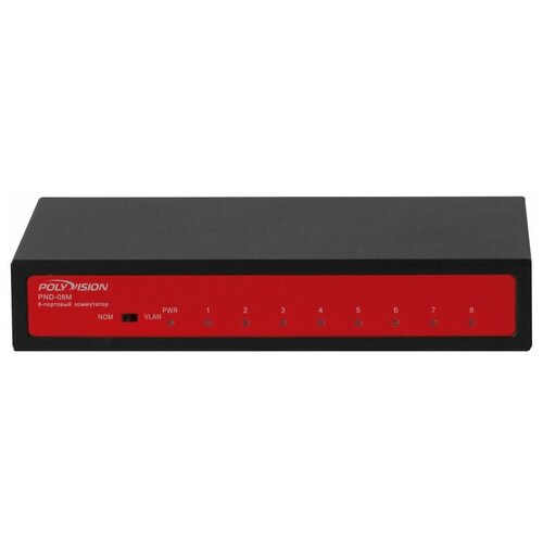 Polyvision PND-08M 8-портовый 100-мегабитный неуправляемый коммутатор