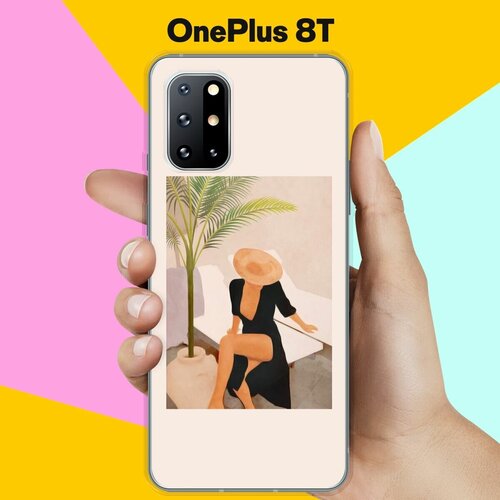 Силиконовый чехол на OnePlus 8T Девушка в черном / для ВанПлас 8Т силиконовый чехол на oneplus 8t ванплас 8т девушка с татуировками