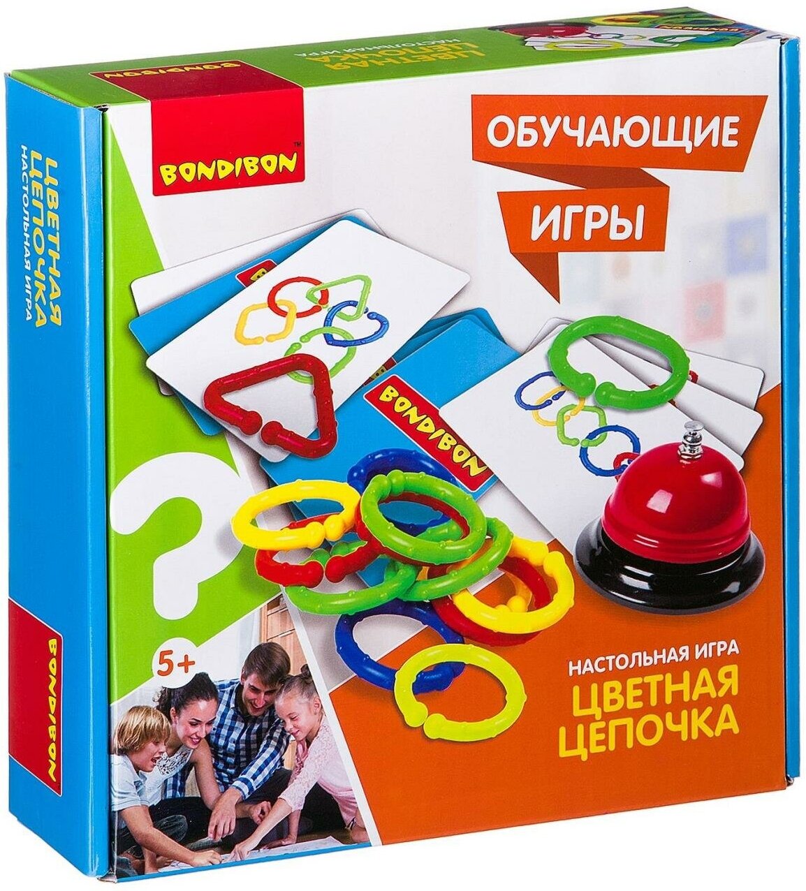 Обучающие игры Bondibon Настольная игра "цветная цепочка", BOX 25x7x25 см