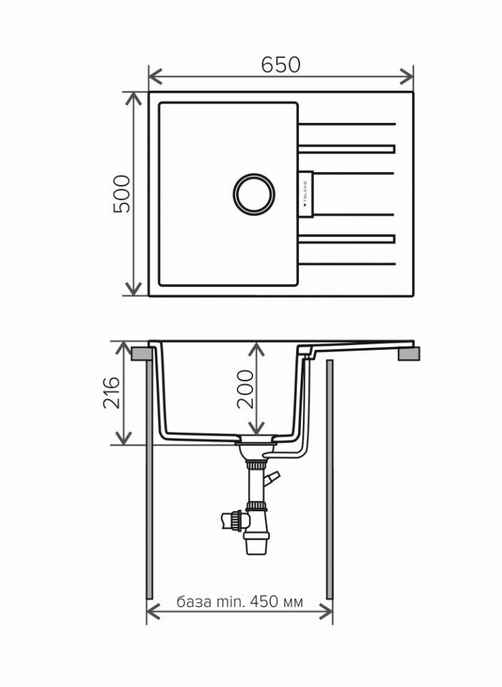 Мойка Tolero LOFT TL650 №701 Серый - фотография № 3