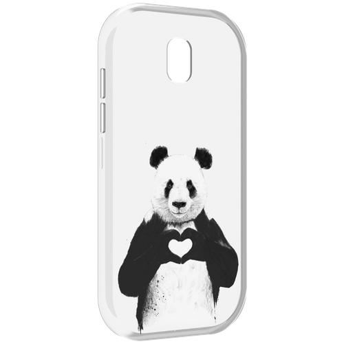 Чехол MyPads Влюбленная панда для Caterpillar S42 задняя-панель-накладка-бампер