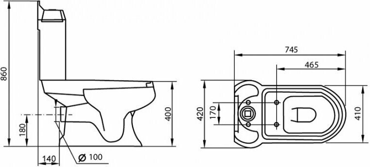 Cezares Чаша унитаза напольного KING PALACE CZR-163-T