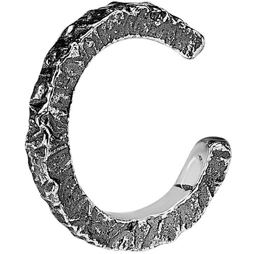 Серьги каффы SILVER24 Мятый, серебро, 925 проба, чернение серьги silver24 муми тролли серебро 925 проба чернение размер диаметр 13 мм серебряный