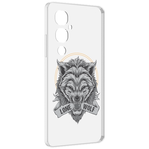 Чехол MyPads Одинокий-волк мужской для Tecno Pova 4 Pro задняя-панель-накладка-бампер