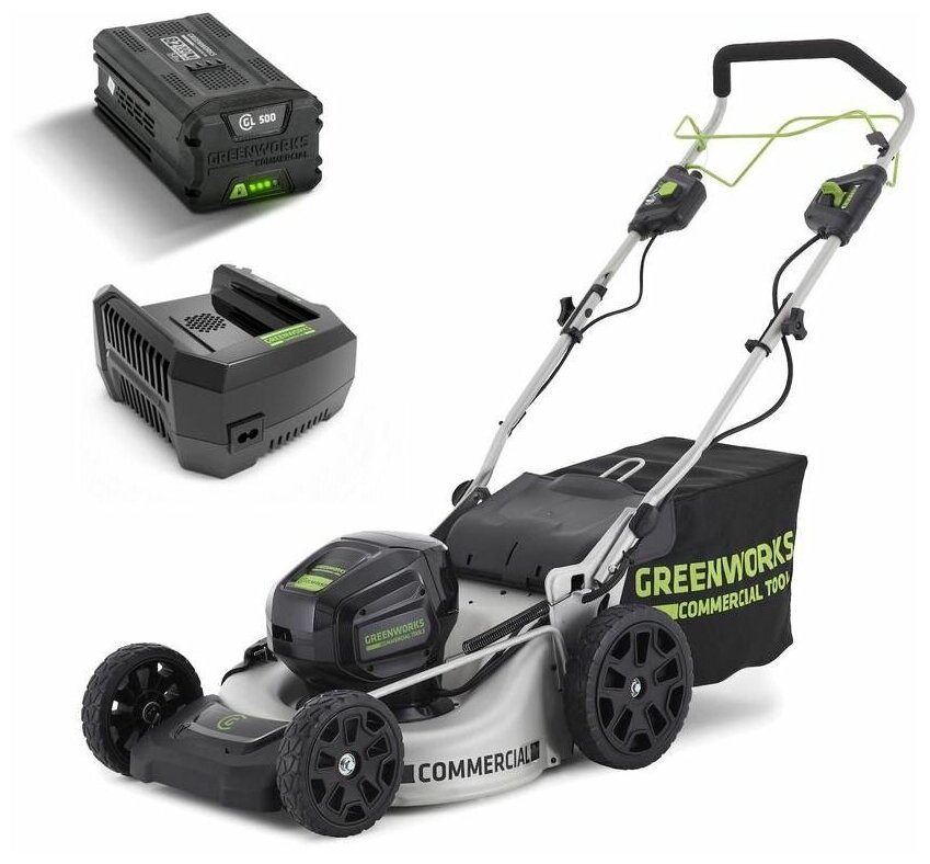 Газонокосилка самоходная, аккумуляторная Greenworks GC82LM51SP2K2, 82V, 51 см, бесщеточная, c 1хАКБ 5 Ач. и ЗУ - фотография № 11