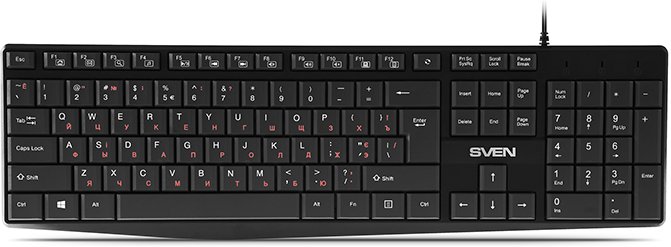 Клавиатура Sven KB-S305, мембранная, проводная, USB, черный (SV-018801)