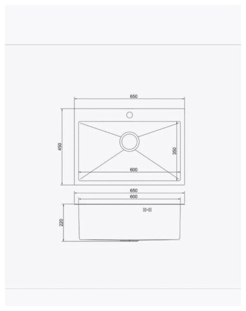 Мойка из нержавеющей стали для кухни, врезная 65х45 - фотография № 8