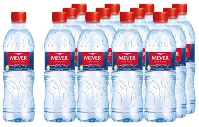 Вода питьевая Mever природная негазированная ПЭТ 0,5л 12шт/уп
