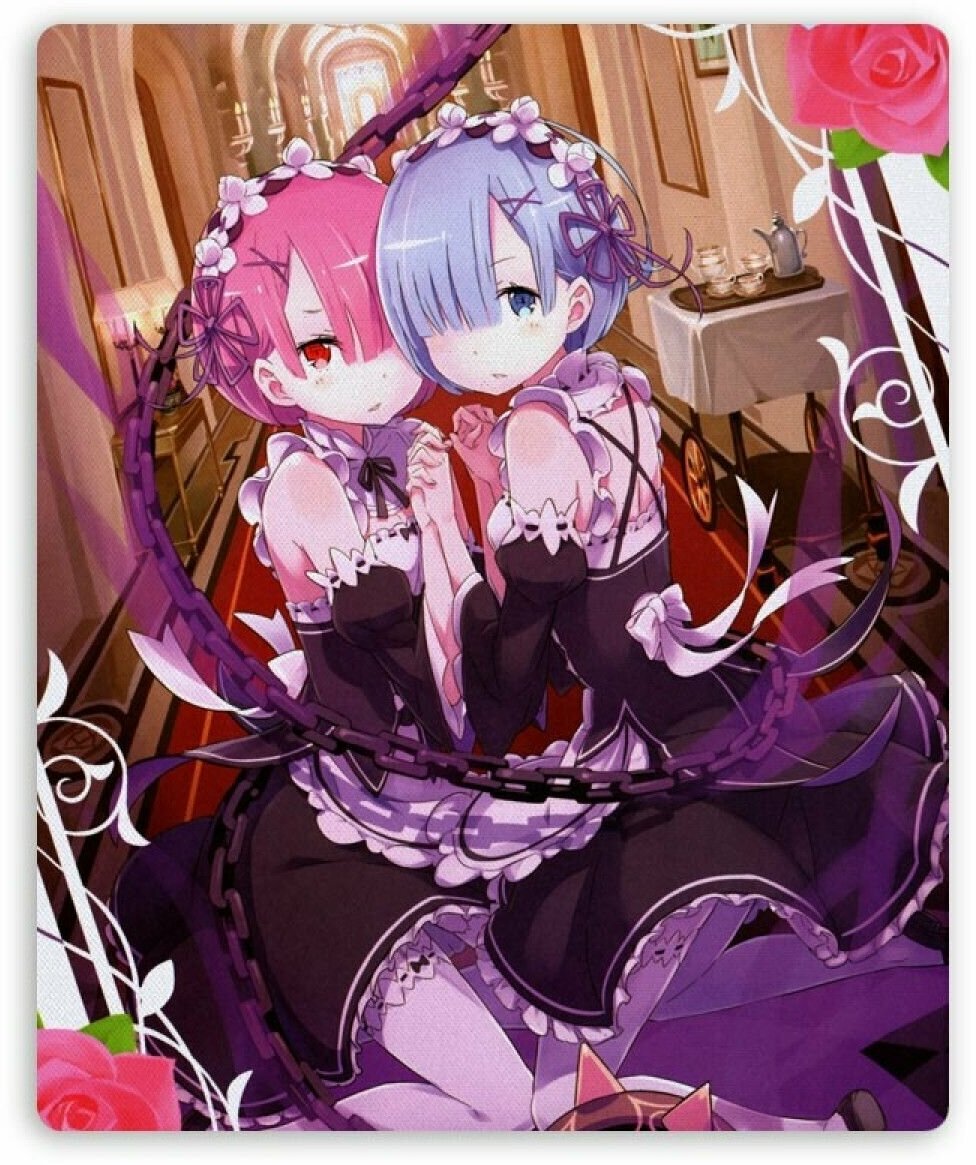 Коврик для мышки прямоугольный Re: Zero - Рам и Рэм