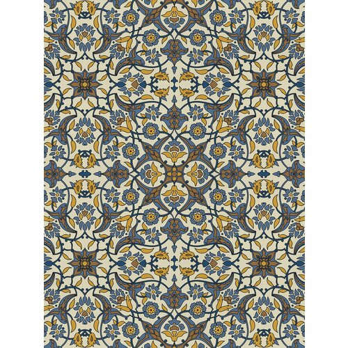 Отрезная ткань для мебели Ambesonne "Марокканский узор" метражом для рукоделия и шитья, сатен, 185 см