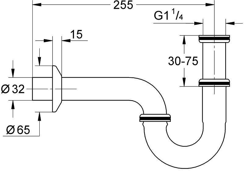 Сифон для раковины GROHE 1 1/4″, хром (28947000)