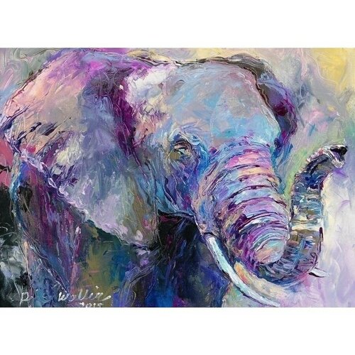 Живопись по номерам Разноцветный слон Абстракция 40х50