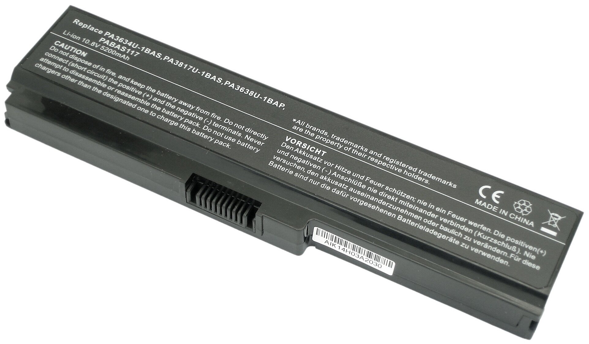 Аккумуляторная батарея для ноутбука Toshiba Satellite L750 (PA3634U-1BAS) 5200mAh OEM черная