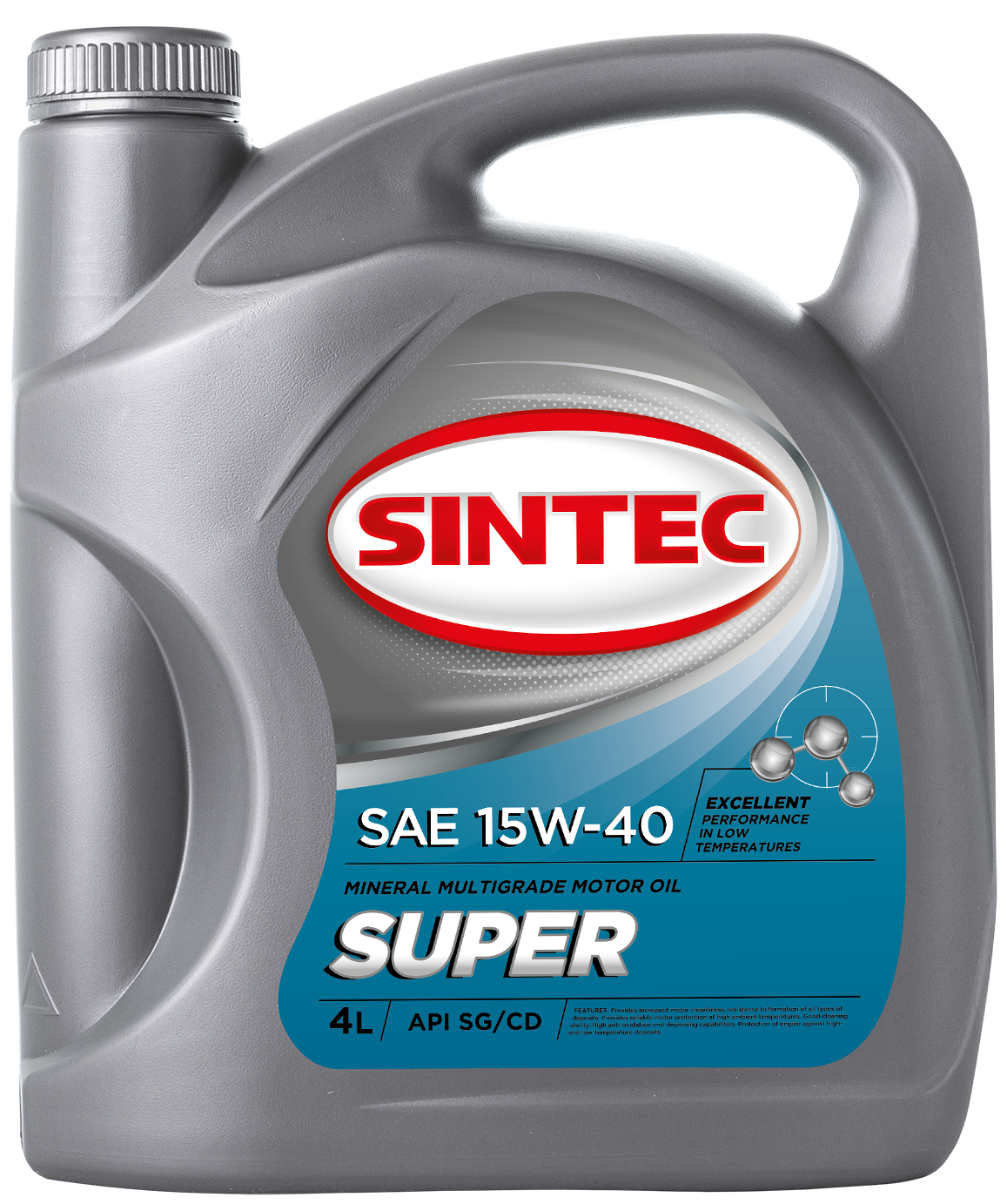 Минеральное моторное масло SINTEC Super 15W-40, 4 л 900314