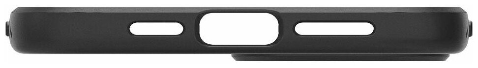 Чехол Spigen на Apple iPhone 12 Pro Max (ACS01617) Liquid Air / Спиген чехол для Айфон 12 Про Макс тонкий, противоударный, с защитой камеры, черный — фото 1
