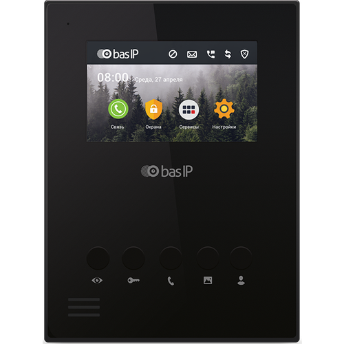 Монитор IP-домофона BAS-IP AU-04LA (AU-04L) BLACK