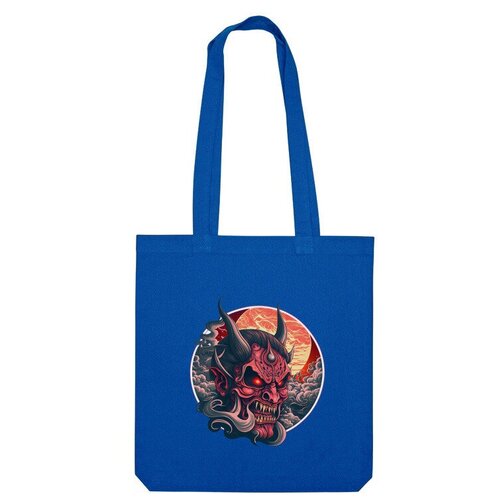 Сумка шоппер Us Basic, синий мужская футболка маска страшного демона в японском стиле m красный