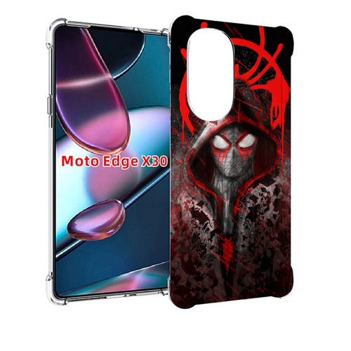 Чехол MyPads страшный человек паук мужской для Motorola Moto Edge X30 задняя-панель-накладка-бампер