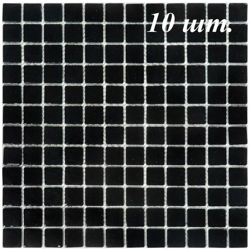 Плитка мозаика стеклянная Vidrepur MK25109 Black (однотонная), 1 уп. (1 кв. м.)