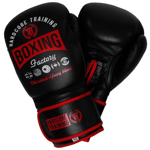 Боксерские перчатки Hardcore Training Boxing Factory Black/Red - Hardcore Training - Черный - 14 oz