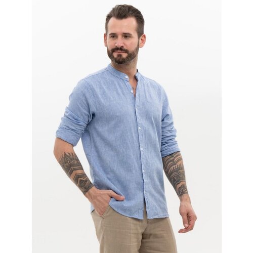 Рубашка Figo, размер S, синий рубашка figo размер s бежевый экрю