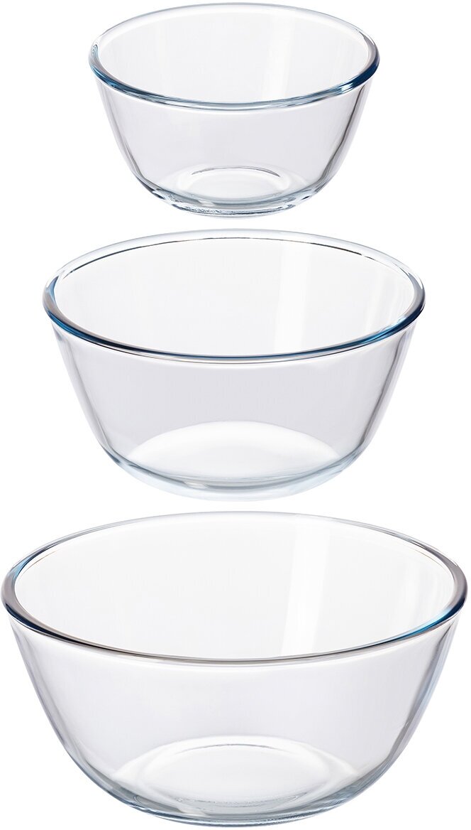 Набор 3-х салатников Elan Gallery Crystal glass 800 мл, 1.6 л, 2.7 л, стекло — фото 1