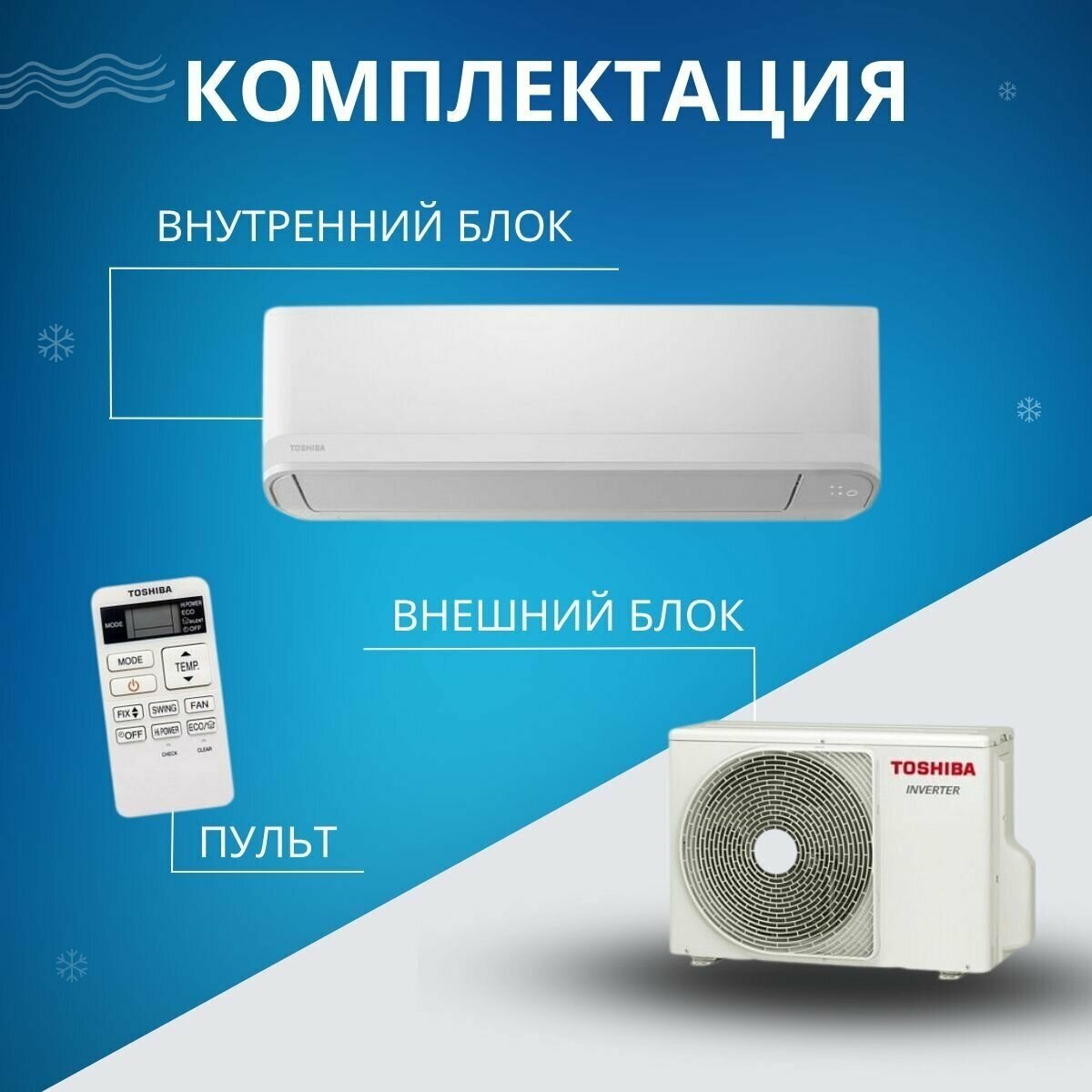 Настенный кондиционер сплит система Toshiba RAS-B10J2KVG-E/RAS-10J2AVG-EE25 кв. м.