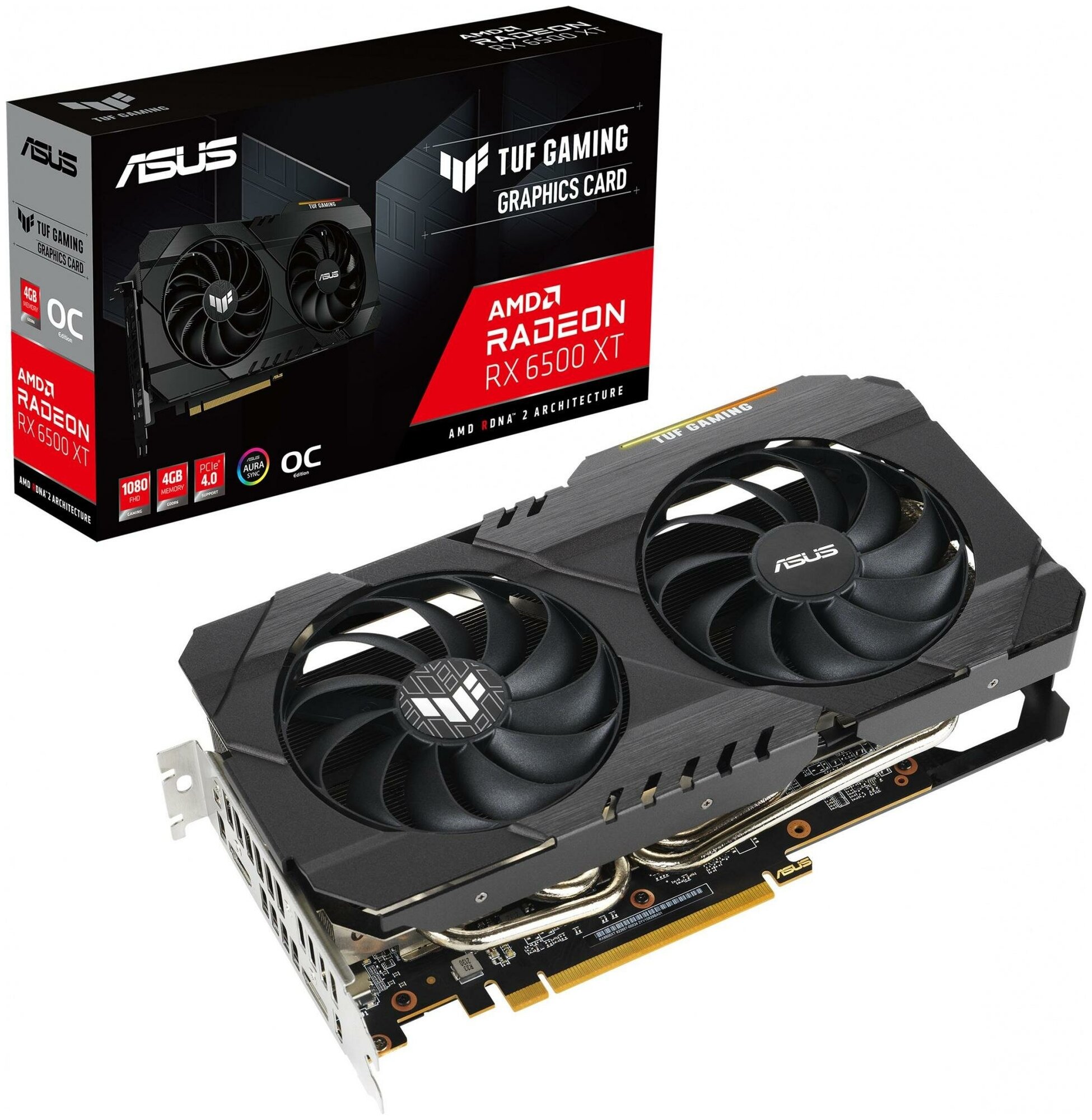 Видеокарта ASUS TUF Gaming Radeon RX 6500 XT OC Edition 4GB (TUF-RX6500XT-O4G-GAMING)