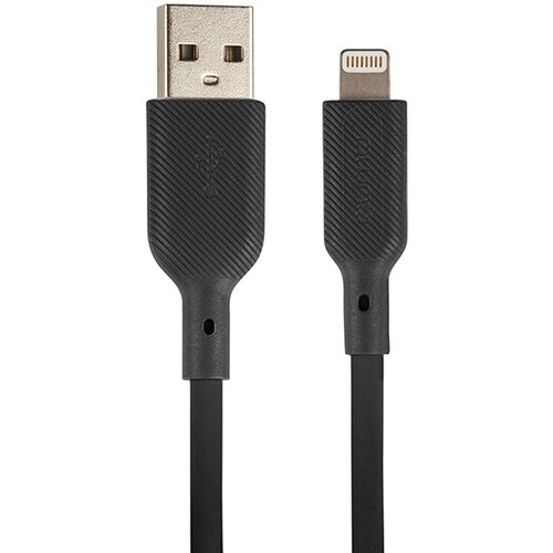 Зарядный кабель QUMO MFI для устройств Apple 8pin силиконовый (черный)