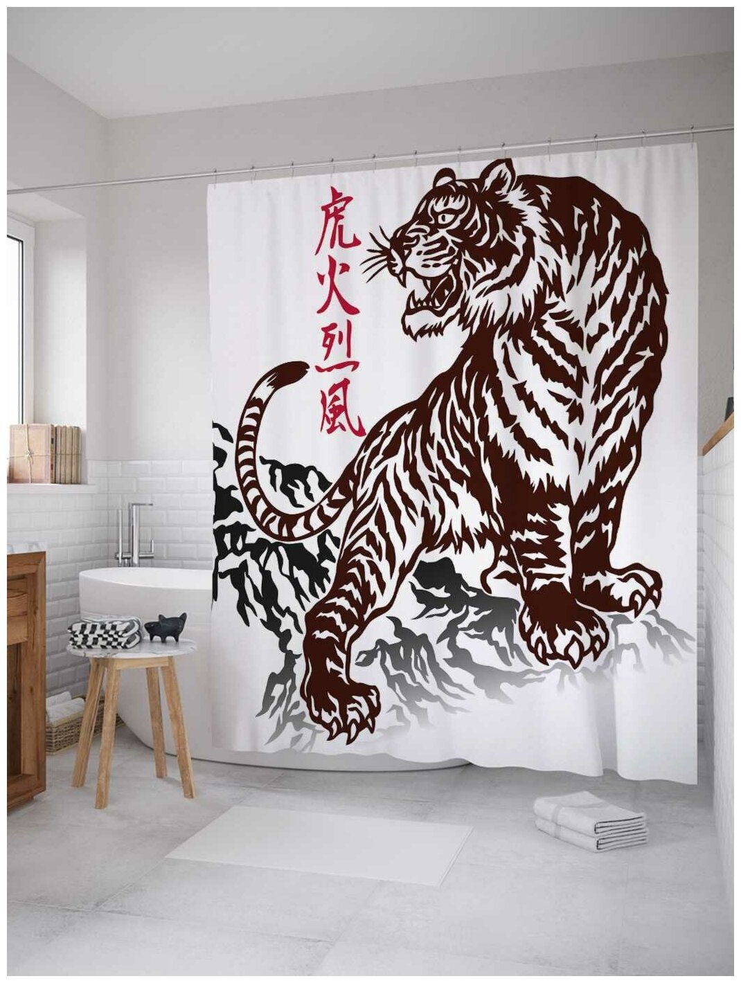Штора для ванной JoyArty Китайский тигр 180х200 (sc-21833)