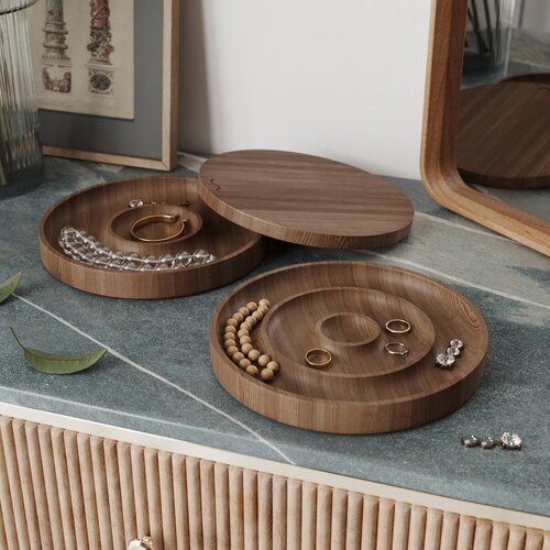 Шкатулка для украшений Eva 20x20x65 см с крышкой бук орех 3400₽