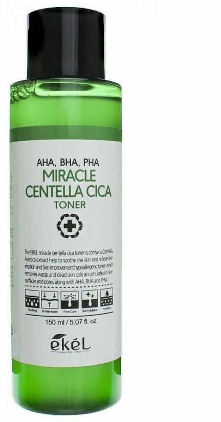Ekel Miracle Centella Cica Toner (AHA BHA PHA) тонер с кислотами 150 мл