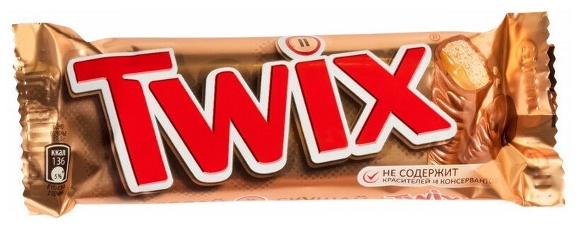 Шоколадный батончик Twix 55г - фотография № 1