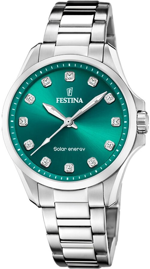 Наручные часы FESTINA Solaris, зеленый, серебряный