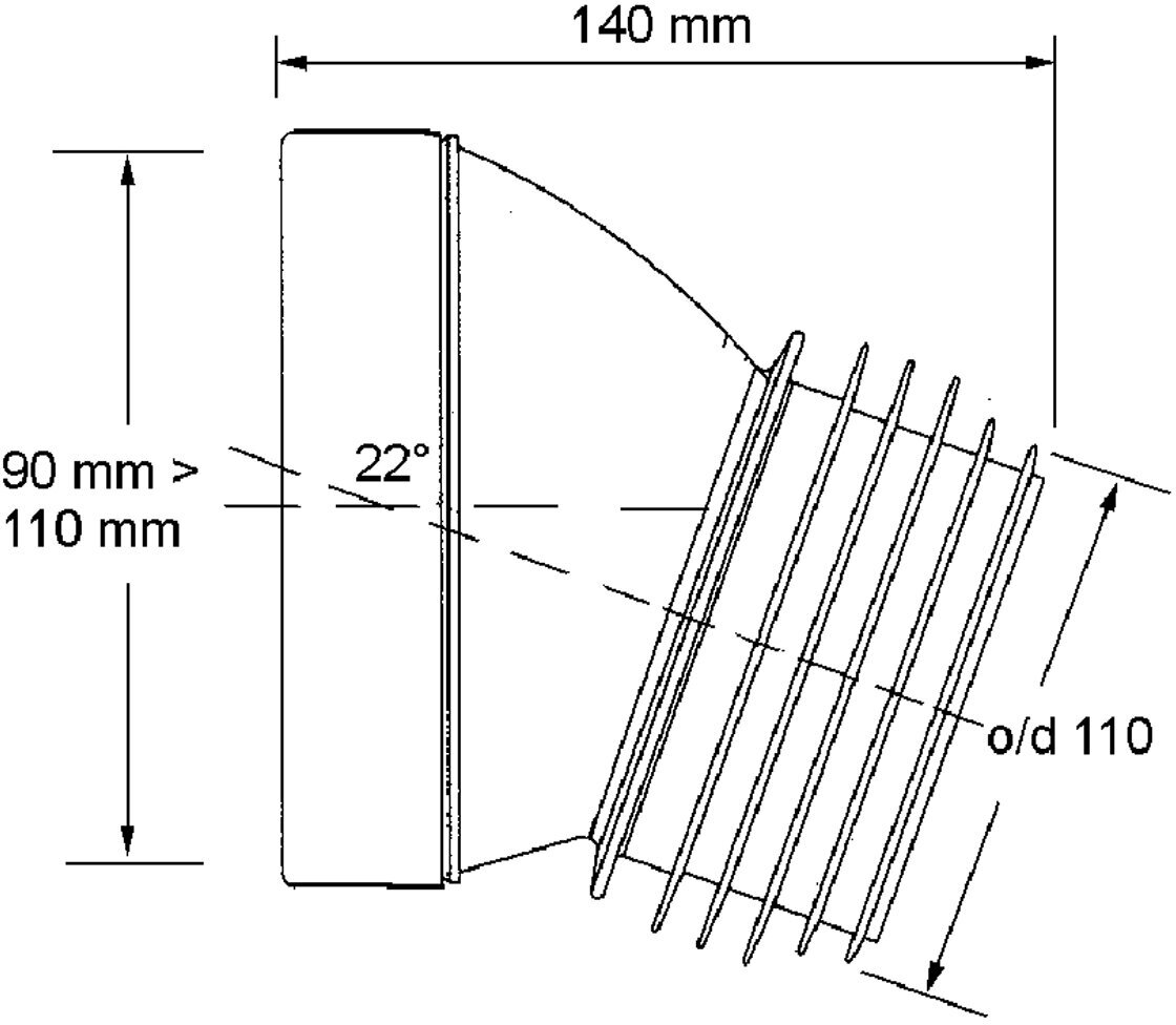 Труба фановая L=140мм со смещением 22° McAlpine MRWC17 - фотография № 2