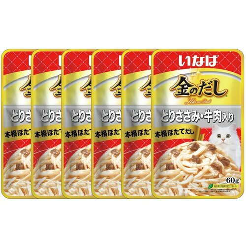Влажный корм для кошек Inaba Kinnodashi Куриное филе с говядиной 60г х 6шт.