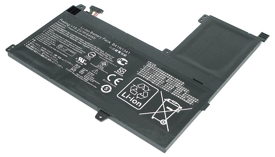 Аккумуляторная батарея для ноутбука Asus Q502L Q502LA (B41N1341) 15.2V 4200mAh черная