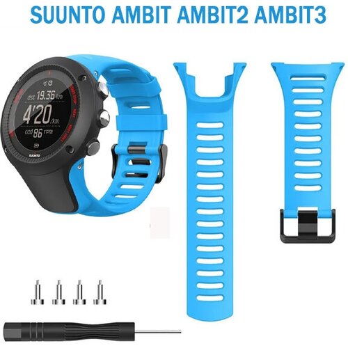 Ремешок для Suunto Ambit , Ambit 2, Ambit 3 браслет силиконовый (голубой) зарядный кабель для suunto 3 5 spartan trainer ambit ambit 2 ambit 3 traverse kailash gps track pod прищепка 1 метр