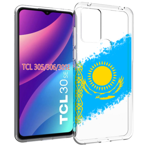 Чехол MyPads флаг Казахстана для TCL 30SE / TCL 305 / TCL 306 / TCL 30E задняя-панель-накладка-бампер чехол mypads флаг белорусии мужской для tcl 30se tcl 305 tcl 306 tcl 30e задняя панель накладка бампер