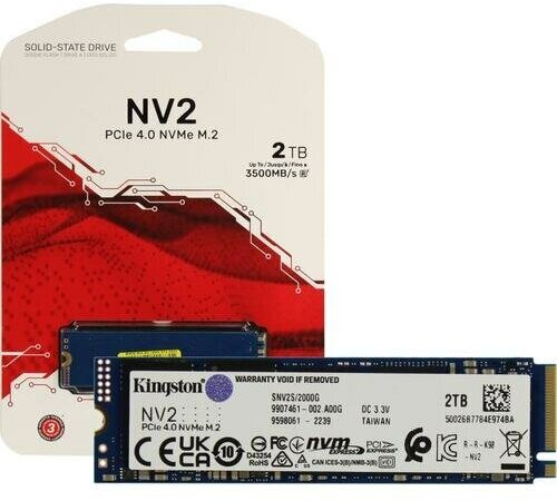 Накопитель KINGSTON SSD M.2 NV2 2TB PCIe 4.0 x4 3D NAND TLC (SNV2S/2000G) - фотография № 14