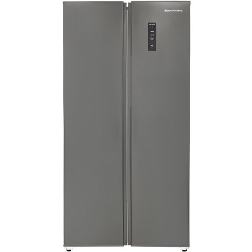 холодильник многодверный schaub lorenz slu x495d4ei cross door total no frost инверторный компрессор led дисплей Холодильник SLU S400H4EN, side by side, Full No Frost, нержавеющая сталь