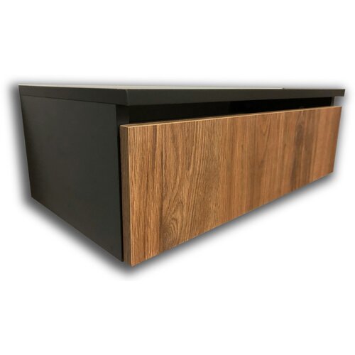 60 см Лофт Прикроватная тумба, навесная тумба, полка с ящиком, навесная консоль, тумба подвесная