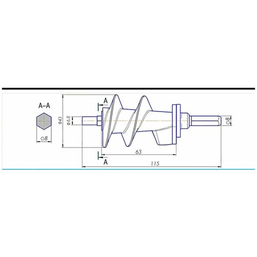 Шнек для мясорубки Moulinex HV8 ME656