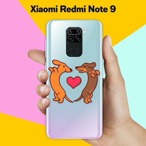 Силиконовый чехол Love Таксы на Xiaomi Redmi Note 9 силиконовый чехол длинные таксы на xiaomi redmi note 9