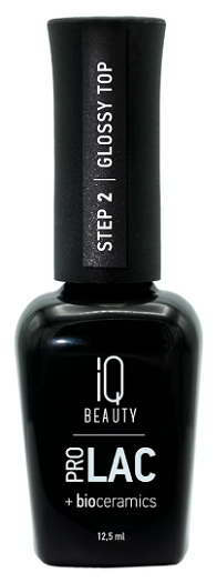 IQ BEAUTY Покрытие финишное для лака профессиональное глянцевое / Glossy top PROLAC + bioceramics 12.5 мл - фото №3