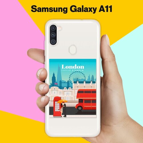 Силиконовый чехол London на Samsung Galaxy A11 пластиковый чехол кот в капюшоне на samsung galaxy a11 самсунг галакси а11