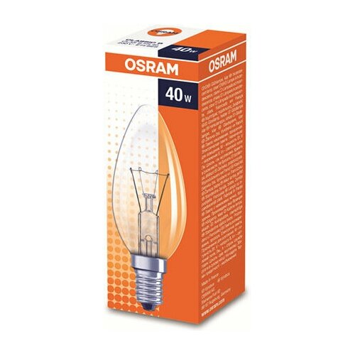 Лампа накаливания OSRAM 40Вт E14 2700K 230В свеча С35 прозрачная