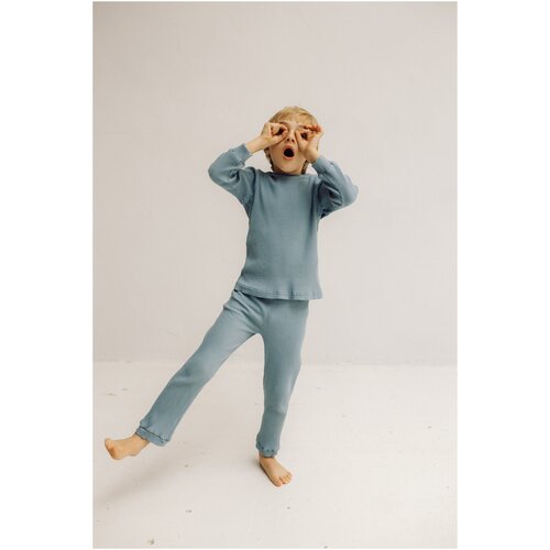 Пижама МиниЛуна, размер 92-98, синий комплект одежды минилуна размер 92 98 синий