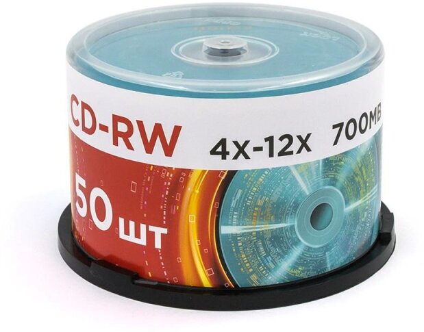 Носители информации CD-RW Mirex 700Mb/12х/Cake 50шт/уп 50/300(UL121002A8B)